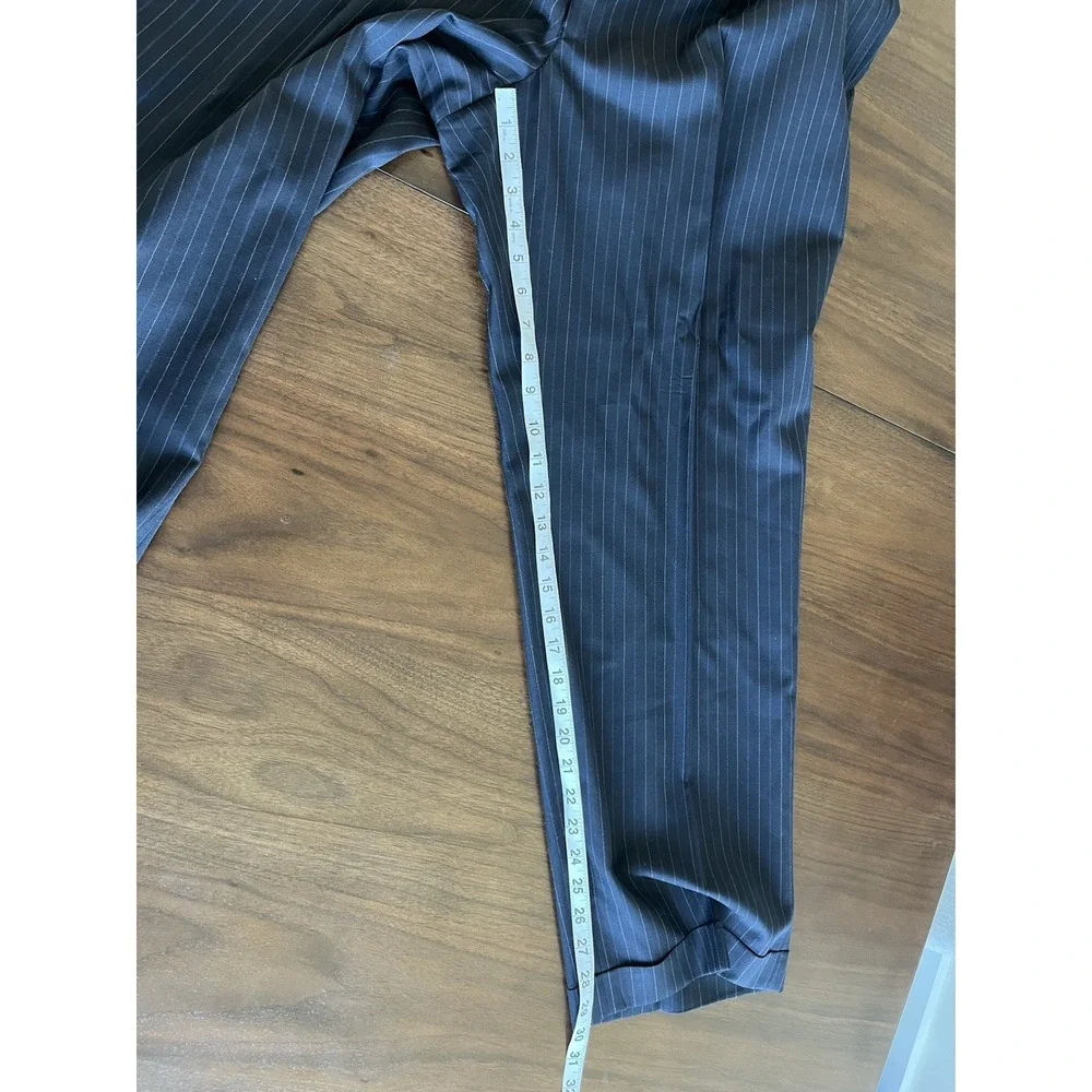 Donald J Trump Men Pants 36x30 Black Wool Straight Leg Pinstripe‎